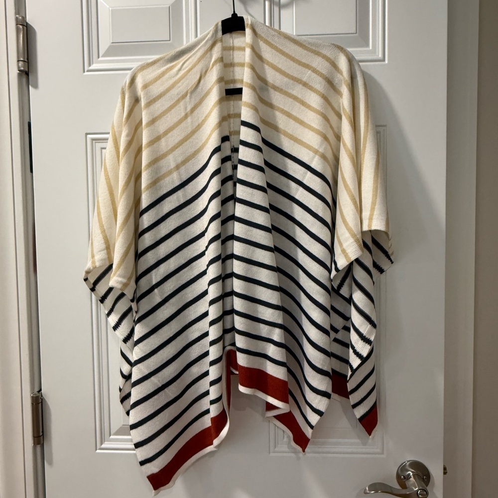 Striped Women's Poncho Sweater